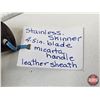 Image 8 : FerRustique Skinner Knife : Brown & Black Patterned Handle : c/w Leather Sheath