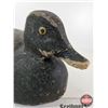 Image 4 : Wooden Duck Decoy (Consignor Tag: Working Blue Bill Hen : Hollow Body : Glass Eyes : 1930s)