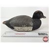 Image 5 : Wooden Duck Decoy (Consignor Tag: Working Blue Bill Hen : Hollow Body : Glass Eyes : 1930s)