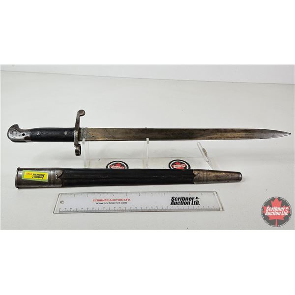 Bayonet : Blade Marked 1/88 : c/w Leather & Metal Scabbard
