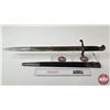 Image 5 : Bayonet : Blade Marked 1/88 : c/w Leather & Metal Scabbard