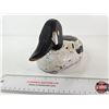 Image 3 : Wooden Duck Decoy (Consignor Tag: Goldeneye Whistler Working Decoy : Painted Eyes : 1920s)