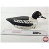 Image 5 : Wooden Duck Decoy (Consignor Tag: Goldeneye Whistler Working Decoy : Painted Eyes : 1920s)