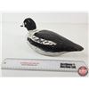 Image 8 : Wooden Duck Decoy (Consignor Tag: Goldeneye Whistler Working Decoy : Painted Eyes : 1920s)