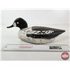 Image 9 : Wooden Duck Decoy (Consignor Tag: Goldeneye Whistler Working Decoy : Painted Eyes : 1920s)