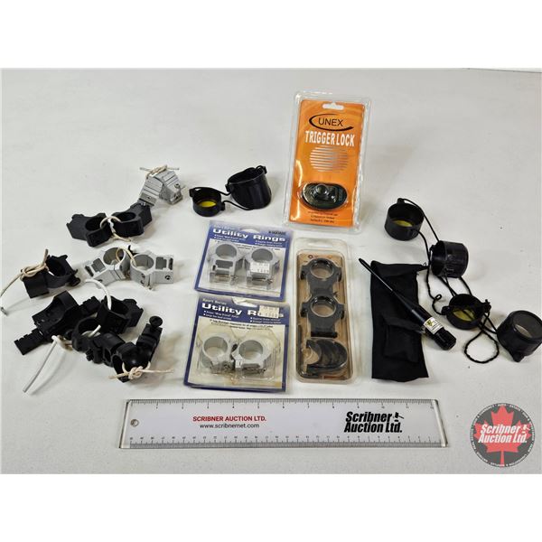 Scope Rings & Accessories : c/w Laser Bore Sighter : Scope Covers & Unex Trigger Lock
