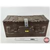 Image 1 : Military Metal Storage Chest : c/w Side Carry Handles & Hinged Lid