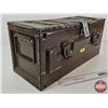 Image 2 : Military Metal Storage Chest : c/w Side Carry Handles & Hinged Lid