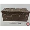 Image 4 : Military Metal Storage Chest : c/w Side Carry Handles & Hinged Lid