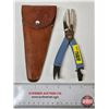 Image 1 : Solingen Fishing Multi-Tool Pliers : Blue Handles : c/w Leather Belt Pouch