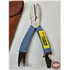 Image 2 : Solingen Fishing Multi-Tool Pliers : Blue Handles : c/w Leather Belt Pouch
