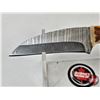 Image 7 : Damascus Pattern Hunting Knife : Textured Handle : c/w Leather Sheath