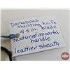 Image 8 : Damascus Pattern Hunting Knife : Textured Handle : c/w Leather Sheath