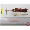 Image 1 : Miniature Puukko Style Knife : Decorated Lycksele Handle : c/w Leather Sheath