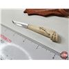 Image 6 : Miniature Puukko Style Knife : Decorated Lycksele Handle : c/w Leather Sheath
