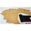 Image 3 : 2 Leather Pieces : Tan Hide & Black Leather