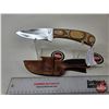 Image 4 : Skinning Knife : Laminate Wood Handle : c/w Leather Sheath
