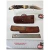 Image 8 : Schrade Uncle Henry 127UH Folding Knife : c/w Leather Pouch & Honesteel Sharpener