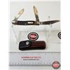 Image 1 : Schrade Old Timer : 3-Blade Folding Pocket Knife : c/w Leather Pouch