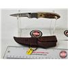 Image 5 : CRKT Brow Tine 2860 Hunting Knife : c/w Leather Sheath