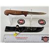 Image 1 : Frosts Mora Stainless Steel Knife : Wood Handle : c/w Sheath