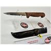 Image 5 : Frosts Mora Stainless Steel Knife : Wood Handle : c/w Sheath