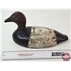 Image 9 : Wooden Duck Decoy (Consignor Tag: Canvasback Drake Working Decoy : Tack Eyes : 1920s)