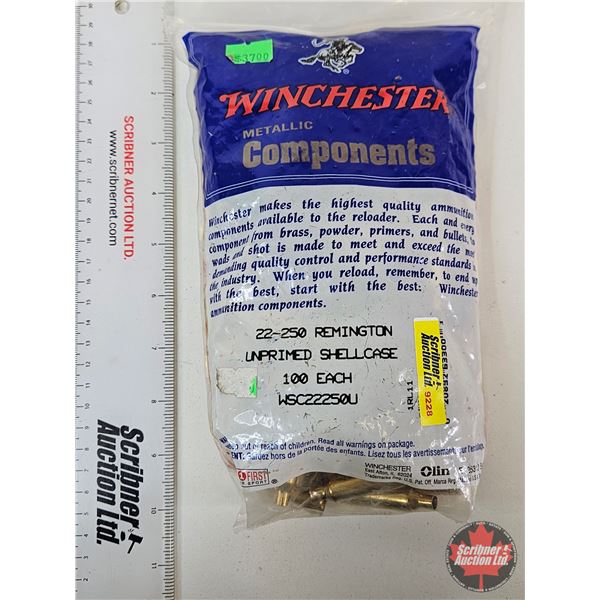 BRASS : Winchester .22-250 Remington : Unprimed Cases