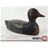 Image 5 : Wooden Duck Decoy (Consignor Tag: Red Head Drake : Hollow Working Decoy : Glass Eyes : 1940s)
