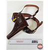 Image 1 : Brown Leather Holster : c/w Belt & Shoulder Strap