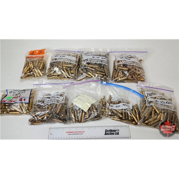 BRASS : .22-250 Remington : 9 Bags of Empty Cases