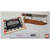 Image 1 : Survival Knife : c/w Leather Sheath & The SAS Survival Handbook