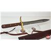 Image 2 : Damascus Pattern Sword : c/w Tooled Leather Sheath