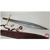 Image 4 : Damascus Pattern Sword : c/w Tooled Leather Sheath