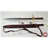 Image 5 : Damascus Pattern Sword : c/w Tooled Leather Sheath