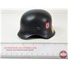 Image 1 : WWII German-Style Miniature Helmet : Black : c/w Liner & Chinstrap