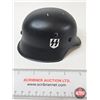 Image 4 : WWII German-Style Miniature Helmet : Black : c/w Liner & Chinstrap