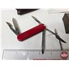 Image 2 : 2 Folding Knives : Swiss Army & Eagle Design : c/w Pouch & Box