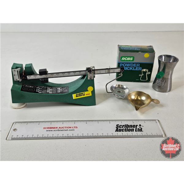 RCBS 5-0-5 Reloading Scale : c/w Powder Trickler