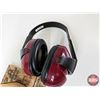 Image 3 : (2) Pairs Hearing Protection Earmuffs : c/w Wooden Shooting Rest