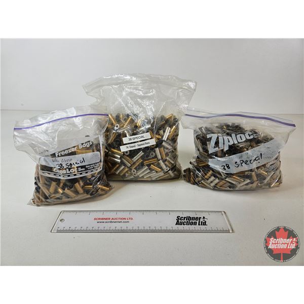 Empty Brass : .38 Special : (3) Bags : Mixed Headstamps