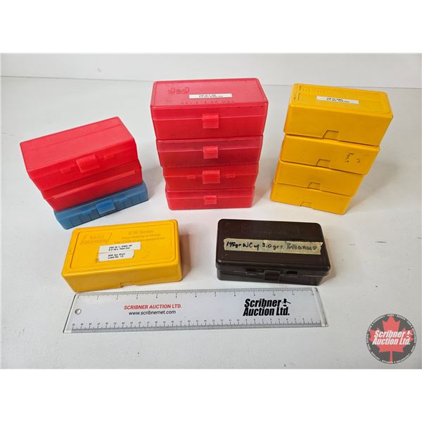 (13) Plastic Ammunition Storage Boxes : MTM Case-Gard & J&J