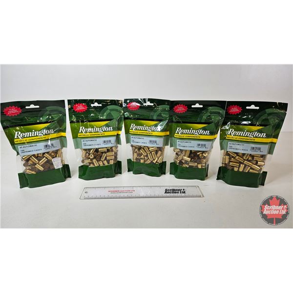 Remington .45 Automatic Unprimed Brass : (5) Bags of 100