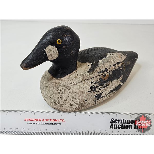 Wooden Duck Decoy (Consignor Tag: Goldeneye / Whistler Drake Working Decoy : 1950s)