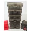 Image 2 : (14) MTM Plastic Ammunition Storage Boxes : Assorted Pistol Sizes