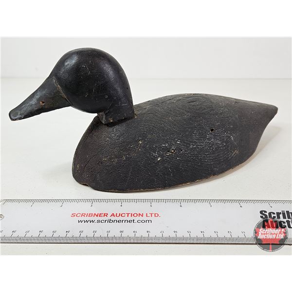 Wooden Duck Decoy (Consignor Tag: Primitive Blue Bill Working Decoy)