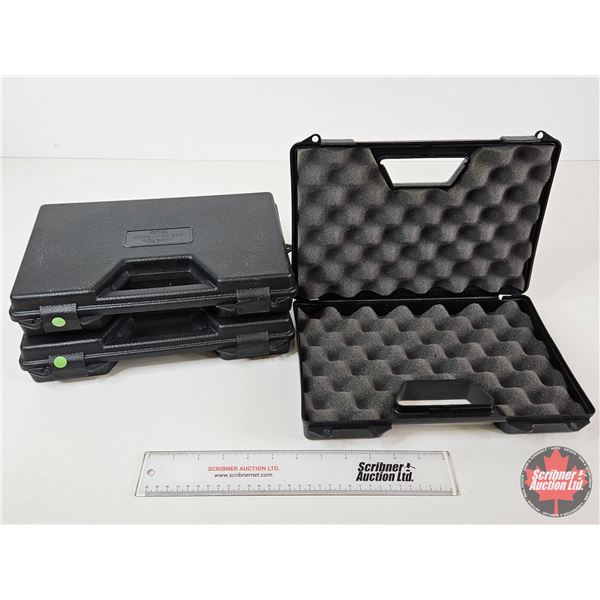 (3) MTM Case-Gard 806 Hard Pistol Cases : Black : Foam Lined