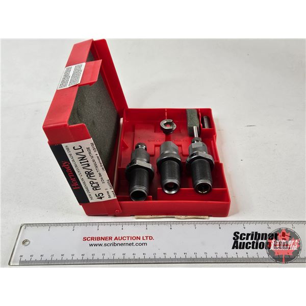 Hornady .45 ACP / AR / Win / LC : Titanium Nitride 3-Die Set : c/w Shellholder & Case