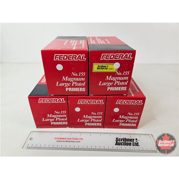 Federal No. 155 Magnum Large Pistol Primers : (5) Cartons