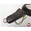 Image 2 : Brown Leather Western Holster & Cartridge Belt : Basketweave Pattern : .22 Cal